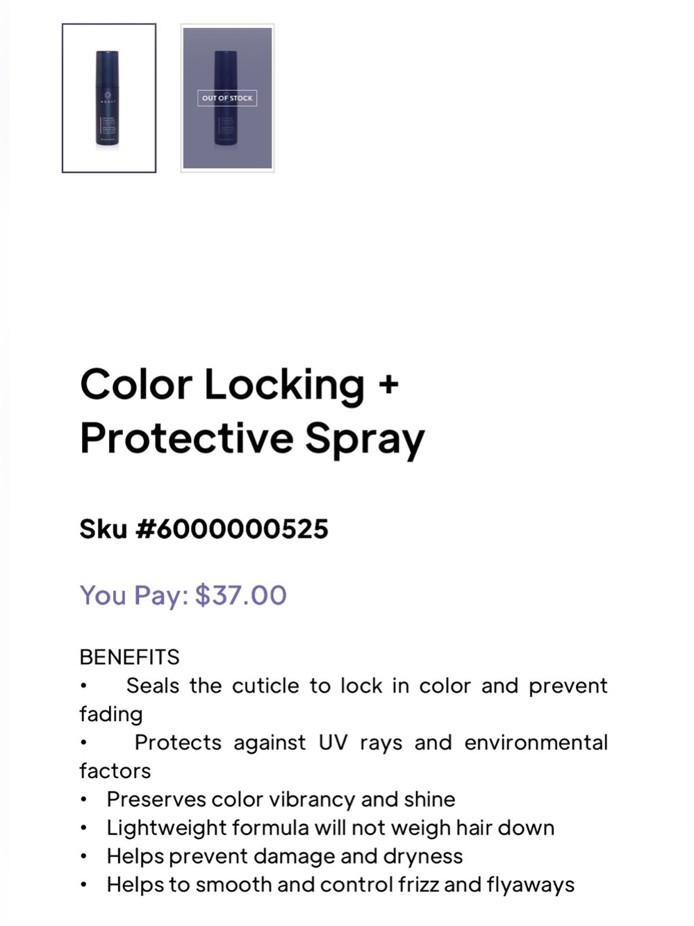 MONAT Color Locking + Protective Spray - Picture 2 of 2